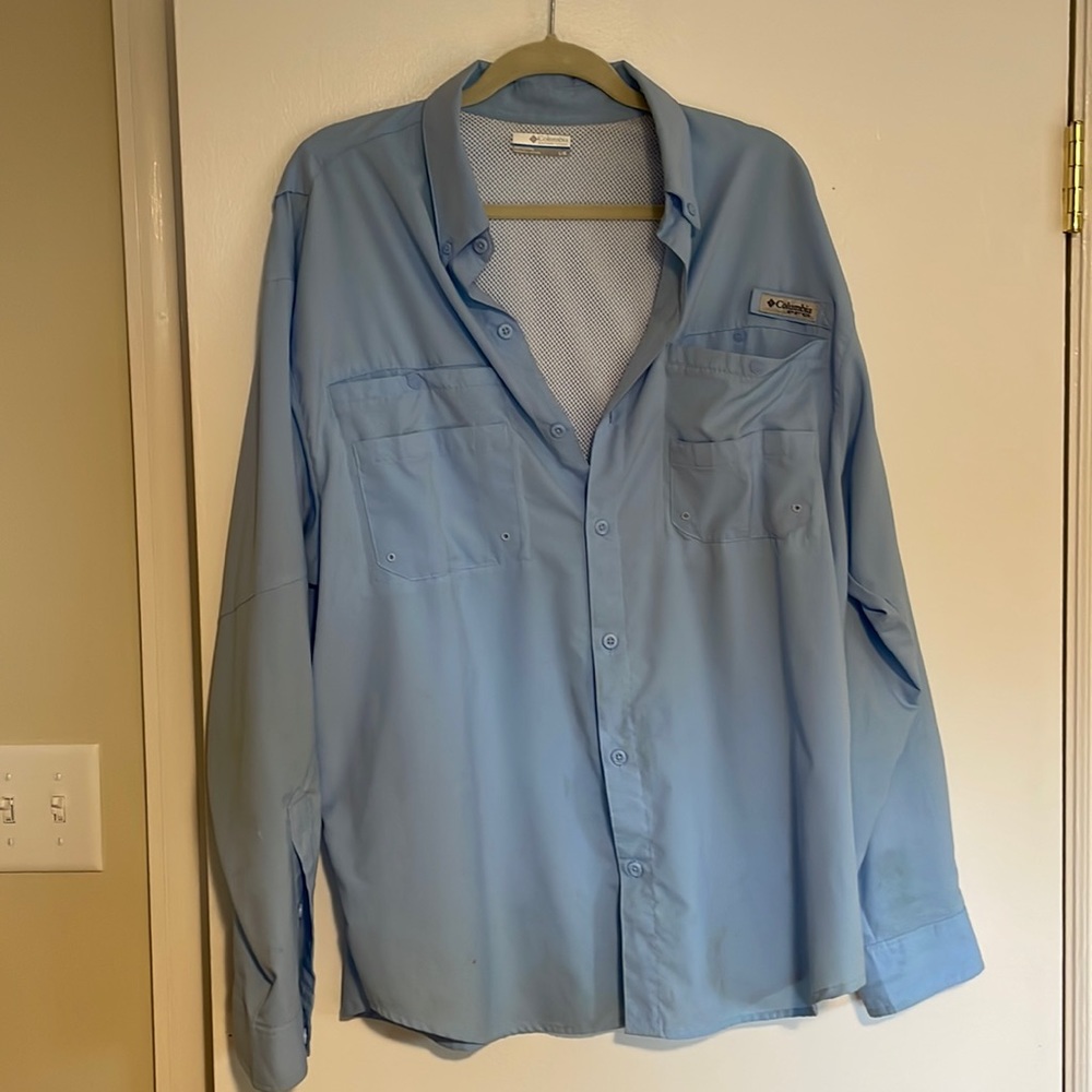 Columbia PFG Long Sleeve Fishing Shirt Size L